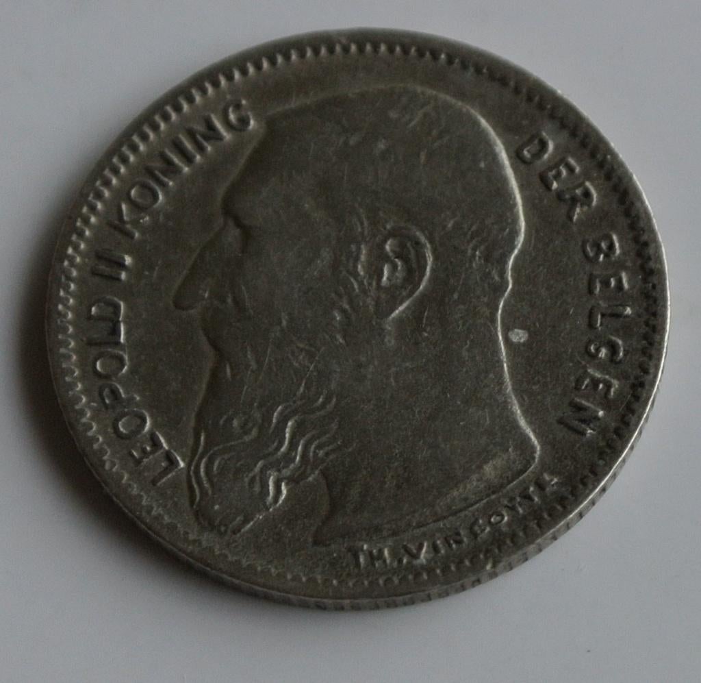 BELGIQUE - 50 CENTIMES - LEOPOLD II - 1909, Enlèvement ou Envoi, Monnaie en vrac, Argent, Argent