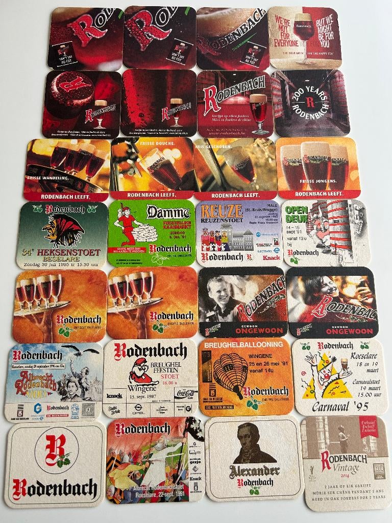 Rodenbach 28 bierviltjes, Ophalen of Verzenden, Zo goed als nieuw, Viltje(s), Overige merken