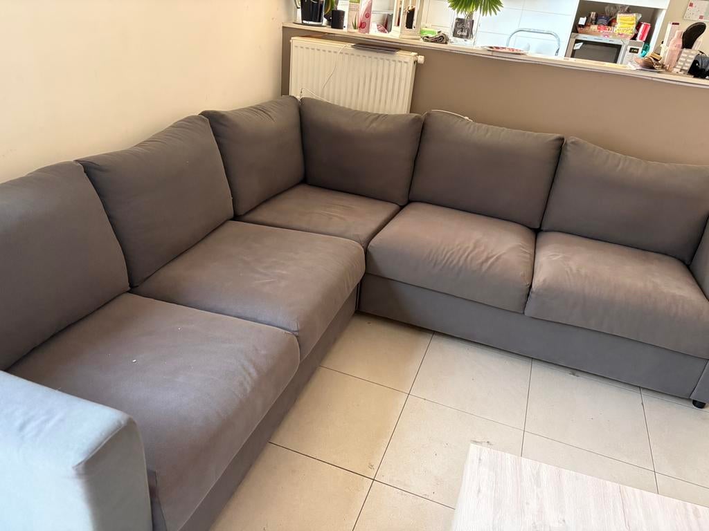 Hoeksalon grijs, Ophalen, Zo goed als nieuw, 200 tot 250 cm, Overige maten