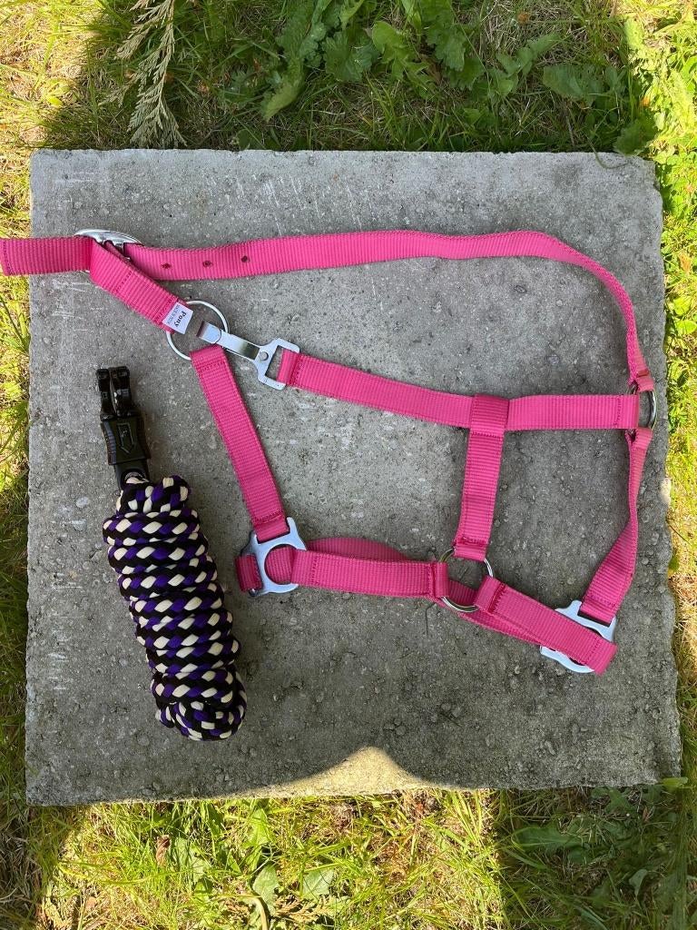 Halster (roze) touw pony (blauw-wit- zwart), Animaux & Accessoires, Chevaux & Poneys | Brides & Harnachement, Enlèvement ou Envoi