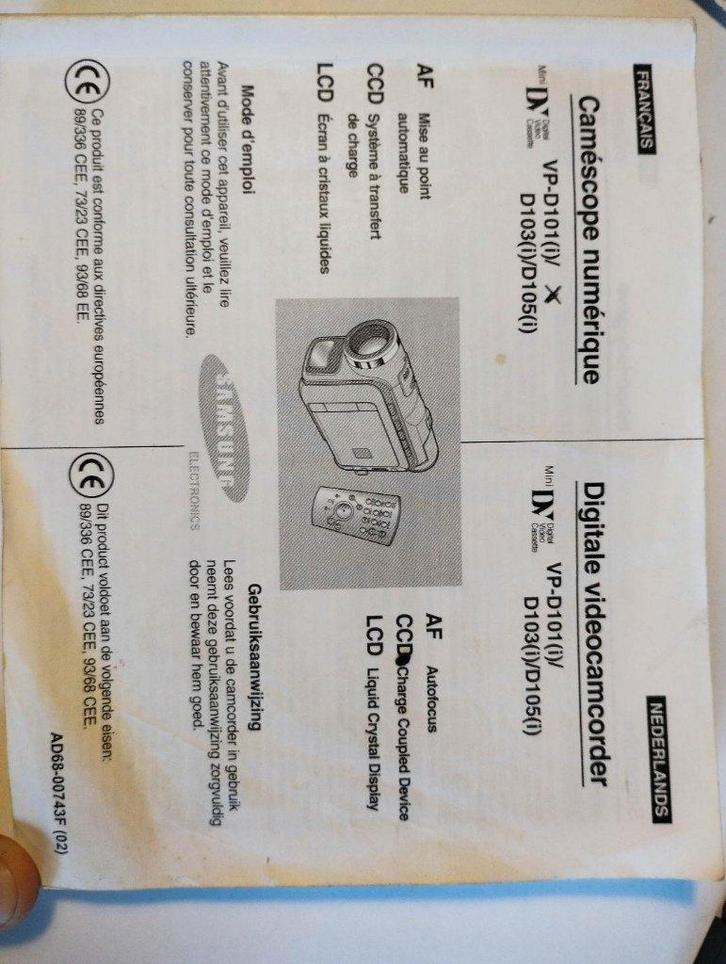 camescope Samsung VP-D101, TV, Hi-fi & Vidéo, Caméscopes numériques, Comme neuf, Caméra, Samsung, 8 à 20x, Enlèvement