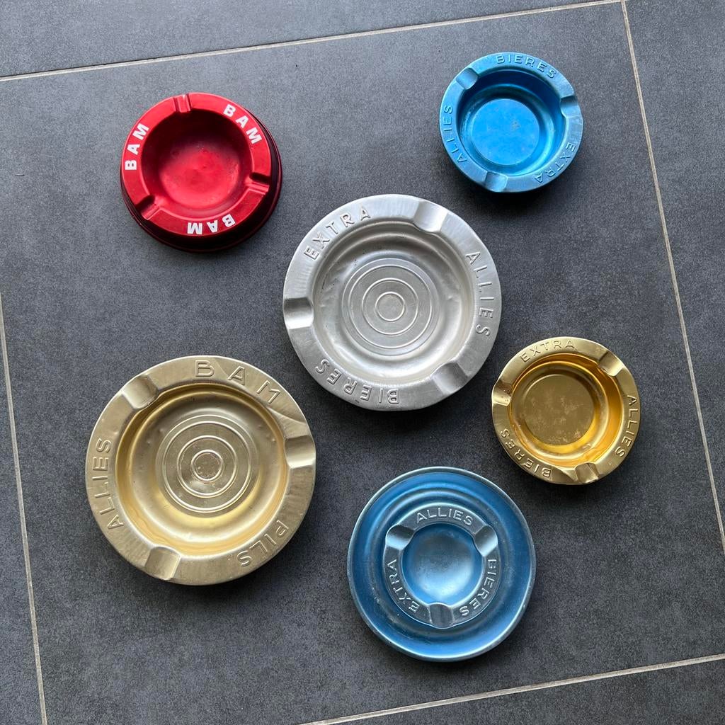 Lot de 6 cendriers de la brasserie des Alliés à Marchienne, Collections, Marques de bière, Enlèvement ou Envoi, Utilisé