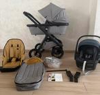 Dubatti 3-en-1 Dubatti One E5 avec cadre doré, noir/foncé, Couverture pieds, Babygeluk, Comme neuf, Enlèvement