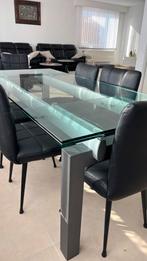 Table 200cm + 6 chaises à vendre, Comme neuf, Verre, Enlèvement, 50 à 100 cm