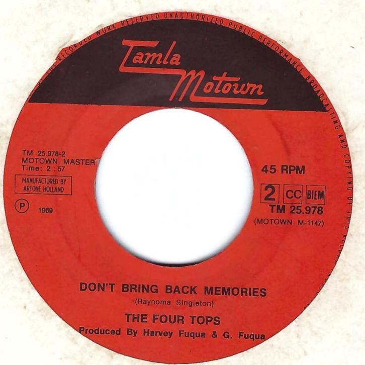 Soul 45: Four Tops – What Is A Man, Cd's en Dvd's, Vinyl Singles, Gebruikt, Single, R&B en Soul, 7 inch, Ophalen of Verzenden