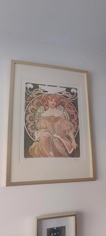 Originele lithografie Alfonse Mucha genummerd 50x70 cm beschikbaar voor biedingen