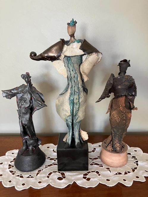 3 belles œuvres d'art Sylvie Alberghs - Céramique/Marbre, Antiquités & Art, Art | Sculptures & Bois, Enlèvement ou Envoi