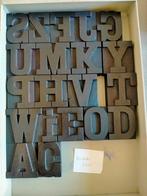 20 oude houten drukletters 65 mm, Antiek en Kunst, Ophalen of Verzenden