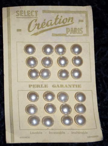 24 boutons anciens en perle neufs pour créations etc