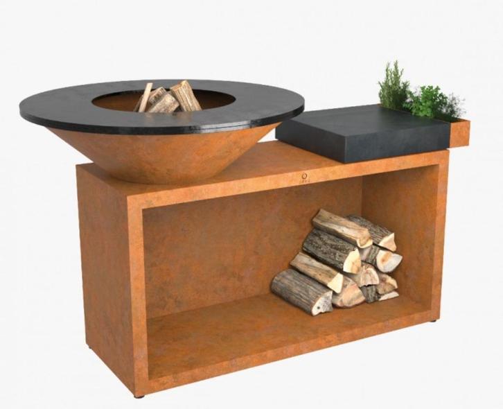 Ofyr island corten 100 keramiek - Nieuw in doos!, Tuin en Terras, Houtskoolbarbecues, Nieuw, Met accessoires, Ophalen