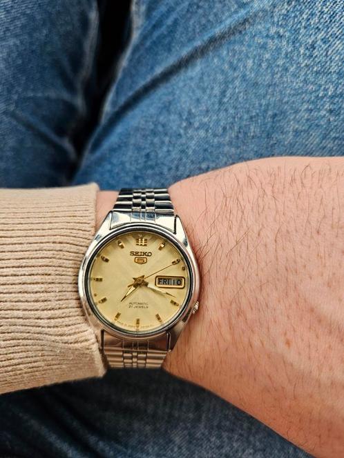 vintage seiko 5, Handtassen en Accessoires, Horloges | Antiek, Seiko, Ophalen of Verzenden