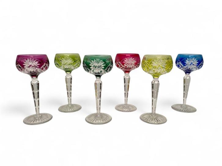 Set van 6 glazen VSL Val St Lambert, Antiek en Kunst, Antiek | Glaswerk en Kristal, Ophalen