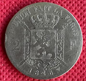 Zeldzame 2fr Leopold II 1867 dubbel 7 noordoost beschikbaar voor biedingen