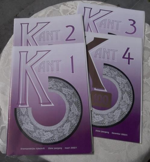 KANT-tijdschrift 2002 nr. 1-2-3-4, (kantklossen) (22j. oud), Hobby & Loisirs créatifs, Dentelle, Comme neuf, Livre ou Revue, Enlèvement ou Envoi