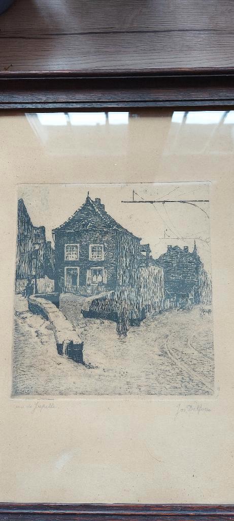 Gravure Jos Delfosse 1918, Antiquités & Art, Art | Eaux-fortes & Gravures, Enlèvement ou Envoi