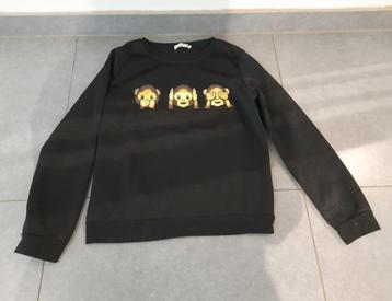 Zwarte sweater met aapjes nieuw beschikbaar voor biedingen