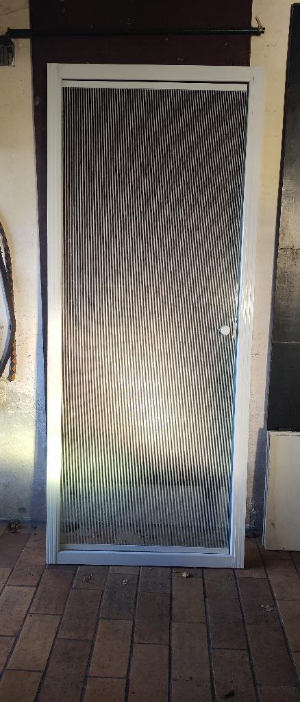 Douche deur, Doe-het-zelf en Bouw, Deuren en Vliegenramen, Gebruikt, Overige typen, Minder dan 200 cm, 80 tot 100 cm, Glas, Metaal