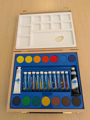 Omyacolor set Gouache extra fijn in houten doos beschikbaar voor biedingen