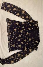 Zwarte blouse met gele bloemen van Zara, Kleding | Dames, Ophalen, Lange mouw, Maat 36 (S), Gedragen