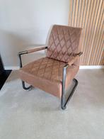 Fauteuil in de kleur cognac, Ophalen, Gebruikt, Minder dan 75 cm, 50 tot 75 cm
