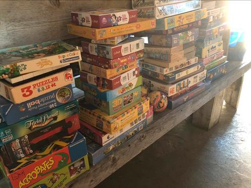 Groot pakket puzzels en spelletjes, Kinderen en Baby's, Speelgoed | Kinderpuzzels, Gebruikt, 4 tot 6 jaar, 10 tot 50 stukjes, Van hout
