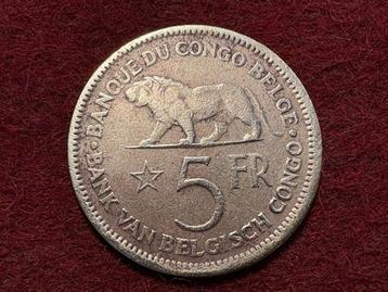 Belgisch Congo - 5 Frank 1937 (#030#) beschikbaar voor biedingen
