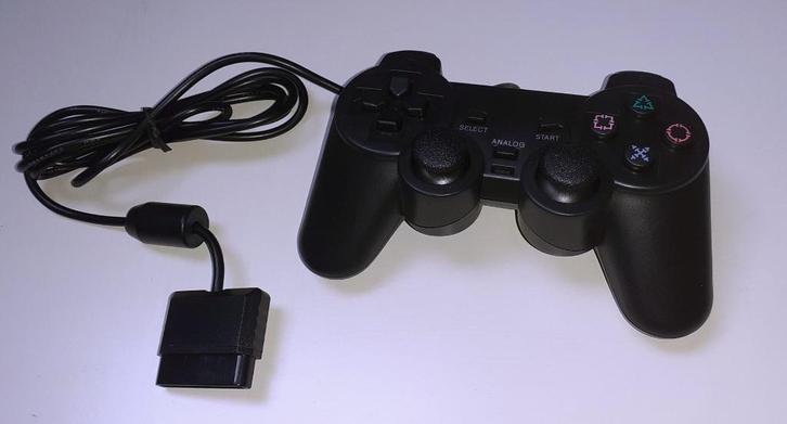 Gaming retro Playstation 2 controller zwart, Games en Spelcomputers, Spelcomputers | Sony Consoles | Accessoires, Nieuw, PlayStation 2