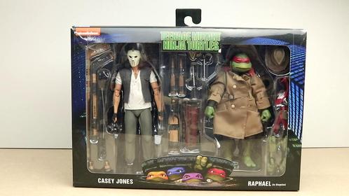 NECA TMNT 1990 Movie Casey Jones & Raphael  2 Pack, Collections, Statues & Figurines, Utilisé, Autres types, Enlèvement ou Envoi