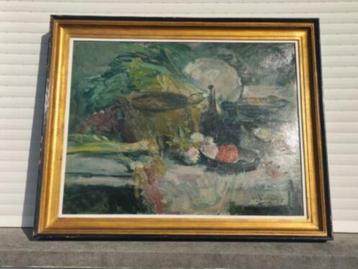 huile sur panneau nature morte signe victor simonin beschikbaar voor biedingen