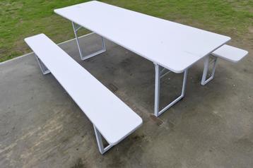 Houten Opklapbare tafel met 2 bankjes - Biertafel/Bierbank! beschikbaar voor biedingen