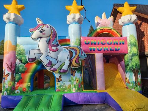 Unicorn springkasteel, Hobby en Vrije tijd, Feestartikelen | Verhuur, Zo goed als nieuw, Ophalen