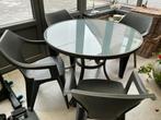 Tuinset tafel met 4 stoelen, Tuin en Terras, Tuintafels, Ophalen, Gebruikt, Rond