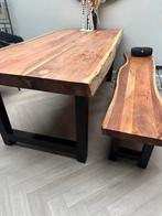 Tafel + bank, Huis en Inrichting, Ophalen, Gebruikt, Rechthoekig, Overige materialen