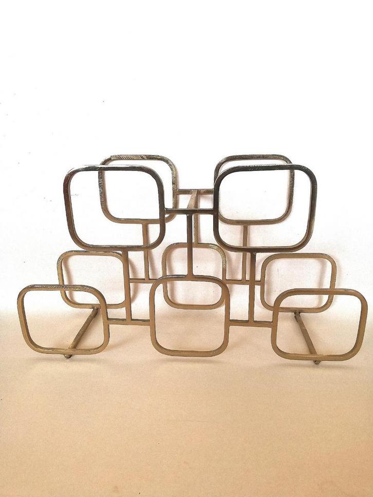 Design wijnrek goudkleurig, Antiek en Kunst, Kunst | Designobjecten, Ophalen of Verzenden