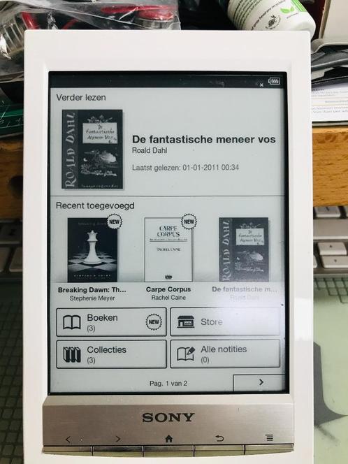 Sony PRS-T1 E-Reader Wit 6 inch  E-ink Pearl-scherm touch, Informatique & Logiciels, E-readers, Utilisé, Enlèvement ou Envoi