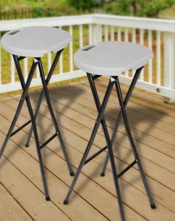 Tabouret de bar pliable Perel, avec poignée, haut, intérieur disponible aux enchères