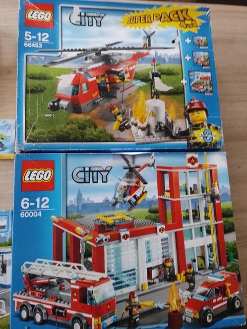 Lego 60004 en 66453: brandweerkazerne, helikopter, bluswa, Enfants & Bébés, Jouets | Duplo & Lego, Utilisé, Lego, Ensemble complet