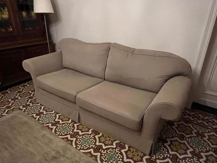 Zetel, Huis en Inrichting, Zetels | Zetels, Gebruikt, Rechte bank, Driepersoons, 200 tot 250 cm, 75 tot 100 cm, Ophalen