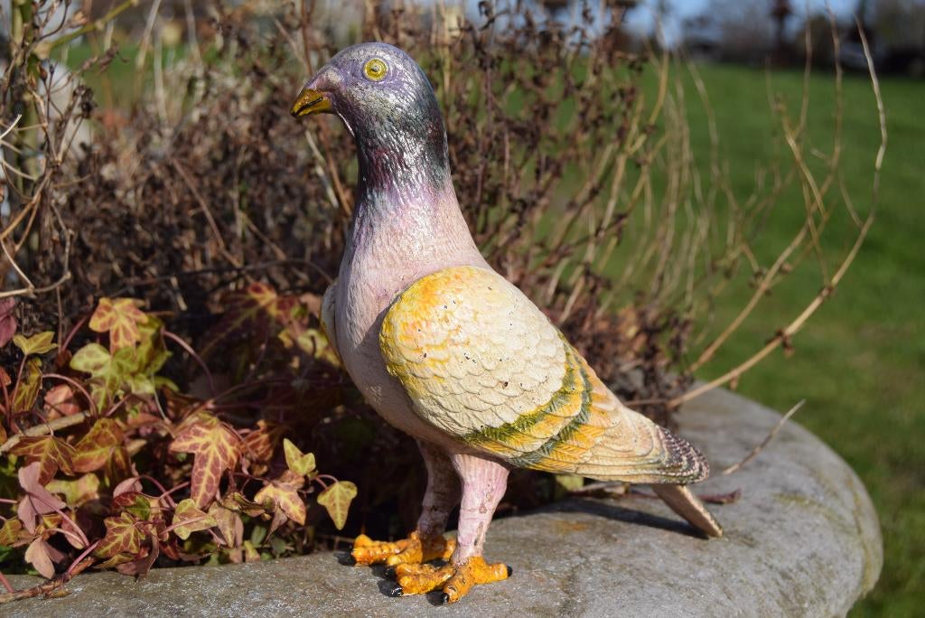 PIGEON EN FONTE PATINEE POLYCHROME, Maison & Meubles, Accessoires pour la Maison | Autre, Neuf, Enlèvement ou Envoi