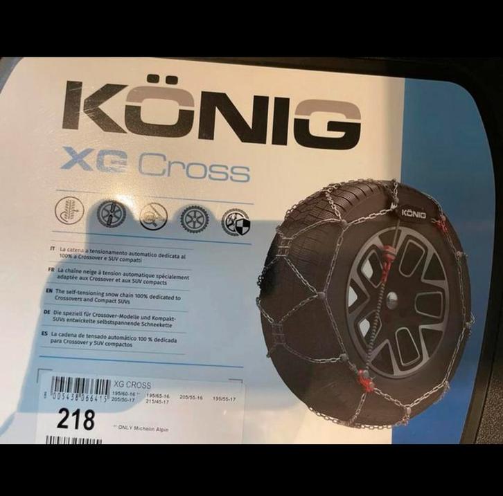 2 Chaînes neige métalliques classiques KONIG XG Cross 218, Auto diversen, Sneeuwkettingen, Nieuw, Ophalen