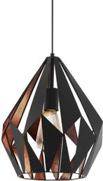 EGLO Carlton 1 Hanglamp - E27 - Ø 31 cm - Zwart/Koper, Ophalen, Zo goed als nieuw, Industrieel, Metaal