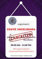 Vogelbeurs Merelbeke geannuleerd wegens opkomende vogelgriep, Dieren en Toebehoren