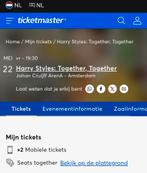 2 tickets Harry Styles - vrijdag 22/5, Twee personen, Mei