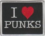 I Love Punk stoffen opstrijk patch embleem #2, Vêtements, Envoi, Neuf
