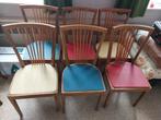 6 Vintage stoelen 3 kleuren, Ophalen