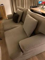 Zetel met linnen bekleding ( licht kaki kleur), Huis en Inrichting, Ophalen, Gebruikt, 100 tot 125 cm, 150 tot 200 cm