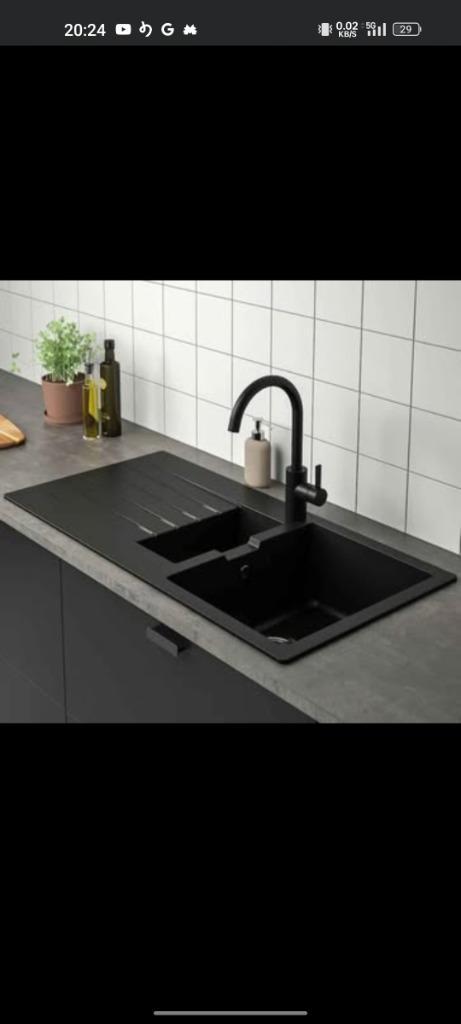 🚨Nieuw🚨Spoelbak SINKSJÖN Ikea Zwart, Huis en Inrichting, Keuken | Keukenelementen, Nieuw, Minder dan 100 cm, 50 tot 100 cm, 50 tot 75 cm