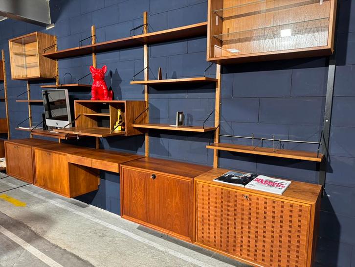 Poul Cadovius by Royal System vintage modulair wandsysteem, Huis en Inrichting, Kasten | Wandmeubels, Zo goed als nieuw, Ophalen of Verzenden