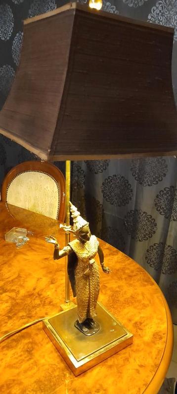 Prachtige bronzen lamp Aziatische kunst - uniek stuk beschikbaar voor biedingen