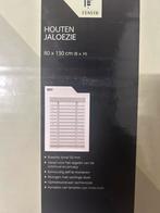 Houten jaloezie nieuw in doos, Ophalen, 100 tot 150 cm, Wit, Nieuw